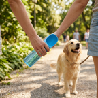 Gourde nomade portable, en balade avec son chien