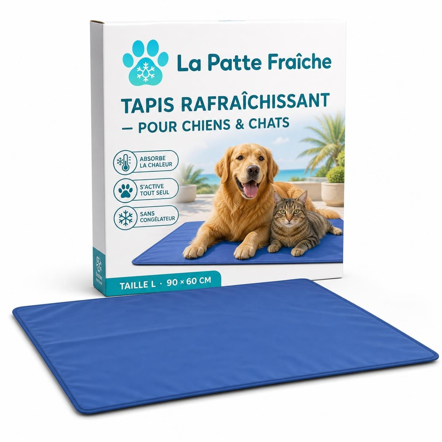 Coffret La Patte Fraîche, tapis rafraîchissant pour chien et chat